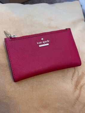 kate spade Red Slim Wallet with Gold Hardware